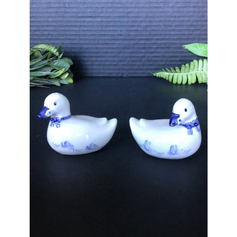 Vintage Delft Porcelain Duck Salt and Pepper Shakers